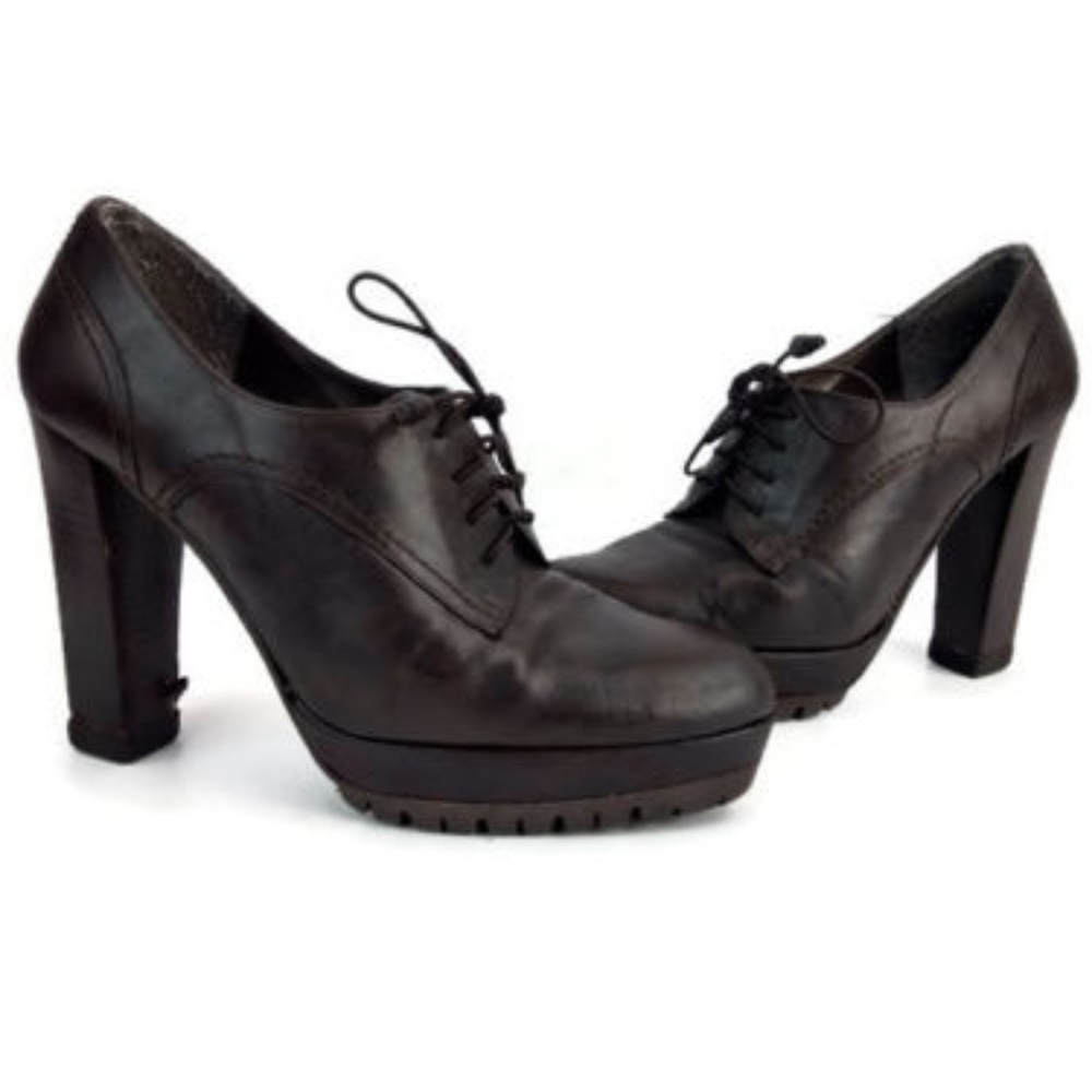 Stuart Weitzman Womens Brown Platform Oxford Pumps